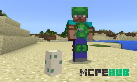 Игрок в Черепашьей броне с трезубцем в руке