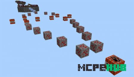 Единичные блоки в небе, по которым игроку необходимо перебраться до небесного острова