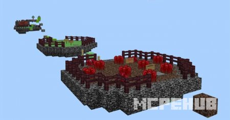 Три больших небесных острова на карте для паркура