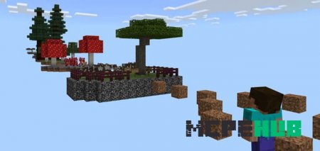 Игрок перед множеством небесных островов для паркура