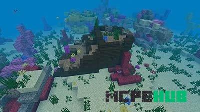 Затонувший корабль в Майнкрафт Покет Эдишн