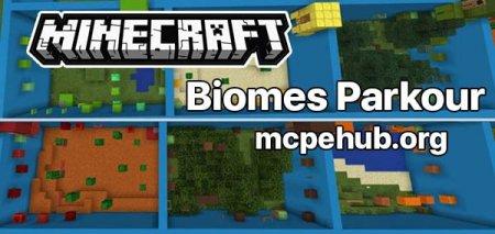 Карта: Паркур из биомов для Minecraft PE
