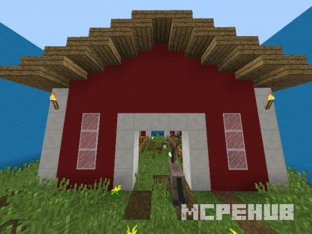 Большой амбар на ферме для поиска кнопки