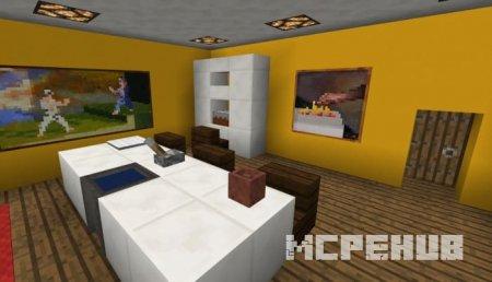 Красивая кухня в жёлтых цветах, в которой необходимо найти кнопку