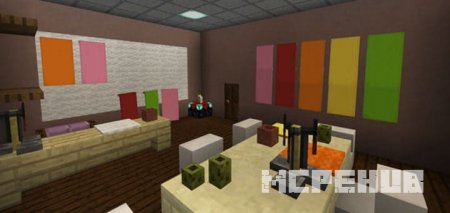 Школьный кабинет рукоделия, в котором необходимо найти кнопку