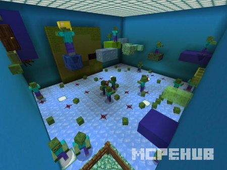 Уровень паркура, заполненный ордой зомби