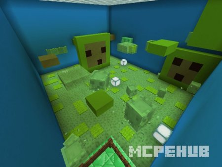 Уровень паркура со слизнями на карте "Паркур с монстрами"