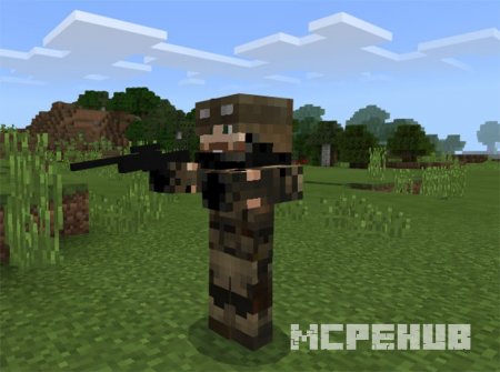 Солдат с мощным оружием в руке