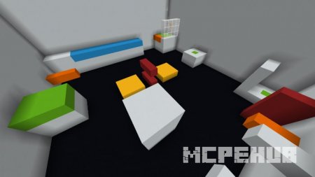 Карта для паркура с красочными блоками вокруг