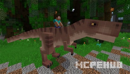 Игрок оседлал огромного Тиранозавра