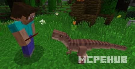 Игрук приручает маленького Тиранозавра с помощью мяса