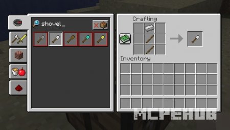 крафт лопаты в Minecraft