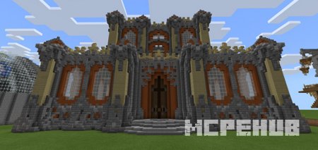 Шикарный творение в виде огромного замка в мире Майнкрафт