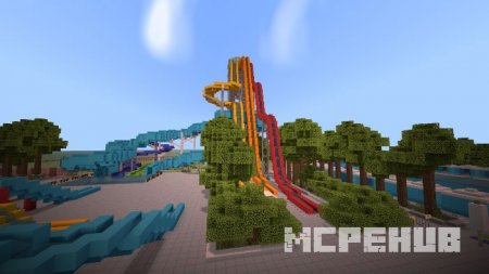 Высокие водные горки разных цветов