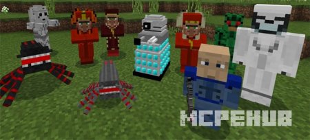 Множество новых мобов в виде известных персонажей сериала "Доктор Кто"