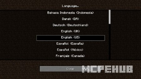 Настройки выбора языка в новом представлении