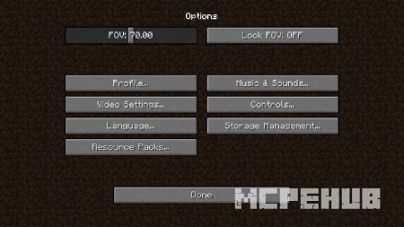 Изменённое меню настроек игры