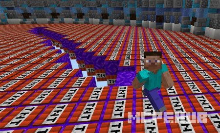 Карта: Бег по блокам TNT для Minecraft