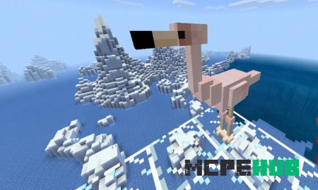 Фламинго в замороженном биоме