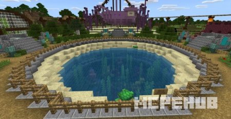 Красивый круглый водоём, созданный для морских животных