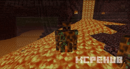 Магма-голем стоит в лаве