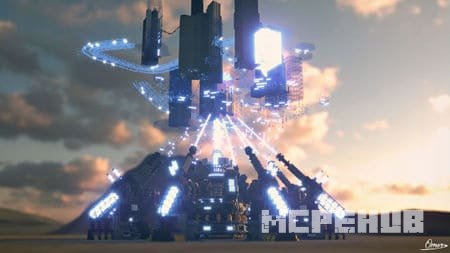 футуристическая постройка в Minecraft