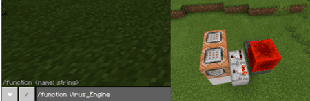 Ввод функции в чате для создания механизма из редстоуна и командных блоков