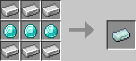 Рецепт крафта слитка железно-алмазного сплава