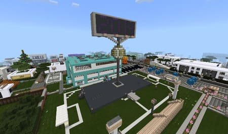 Огромное табло на площадке для американского футбола