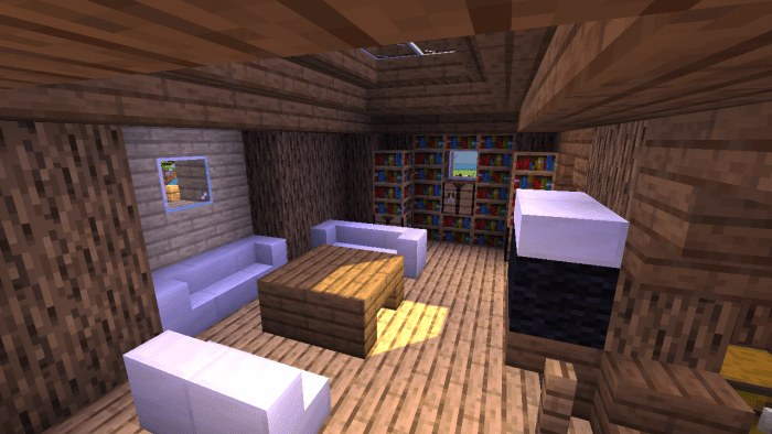 Интерьер дома хоббита в Майнкрафт