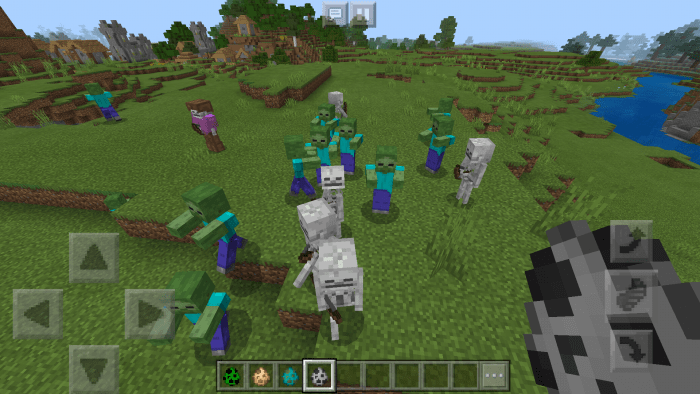 Огромное количество усиленных зомби и скелетов на равнине