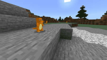 Небольшой Чармандер стоит у подножья холма