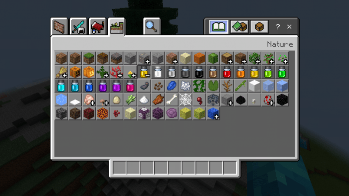 Вид предметов с новыми текстурами в инвентаре