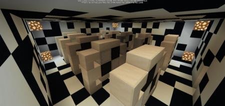 черно-белая комната в майнкрафт