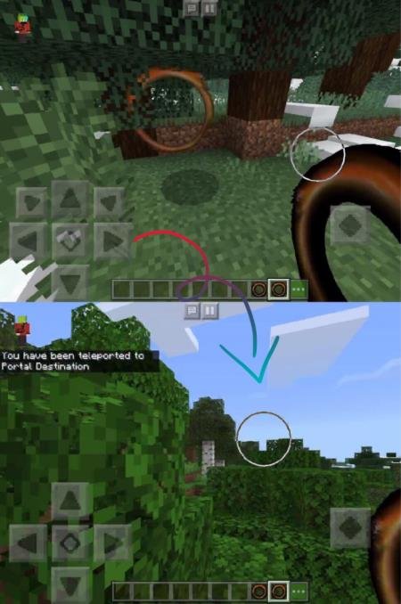 Портал, созданный игроком в лесу