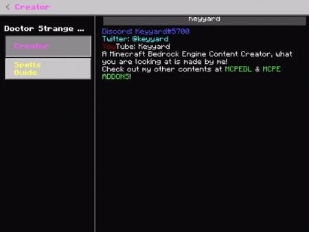 Меню создателя мода в игре