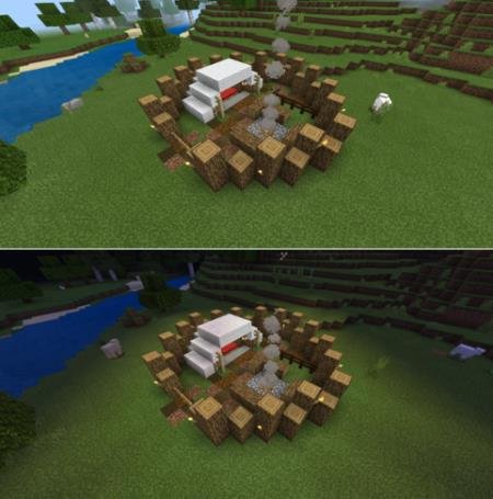 Маленький лагерь с разведённым костром на равнине