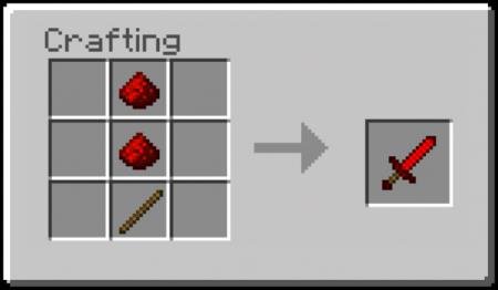 Рецепт крафта меча из редстоуна