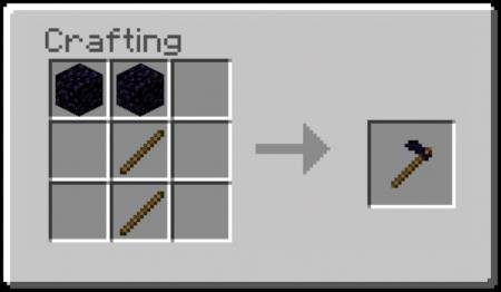 Рецепт крафта мотыги из обсидиана
