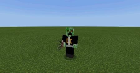 Игрок в скине крипера с перчаткой Фредди в руках