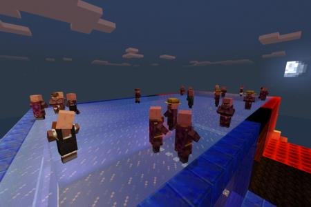 арена с деревенскими жителями майнкрафт