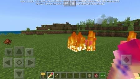 Языки пламени, оставленные игроком на равнине с помощью огненного меча