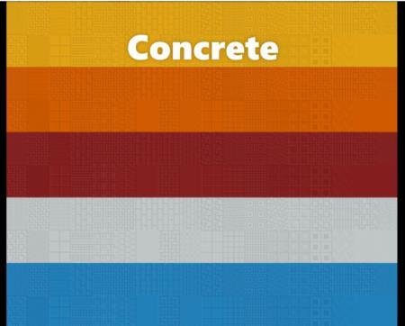 Бетоны разных цветов после обработки камнерезом