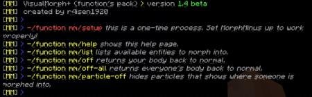 Представление доступных команд мода