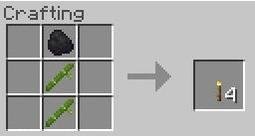 Рецепт крафта факела из бамбука и угля