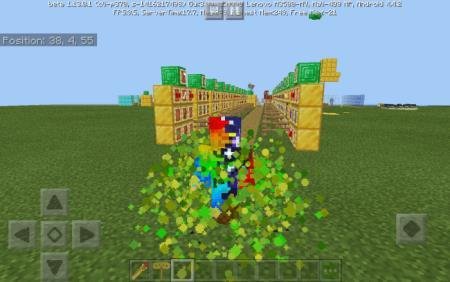 Жёлто-зелёные частицы, испускаемые игроком