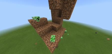 Разбросанные по земле части тела убитого крипера