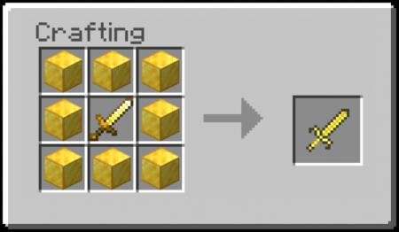 Рецепт крафта продвинутого золотого меча