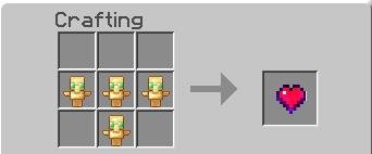 Крафт сердца для увеличения здоровья игрока