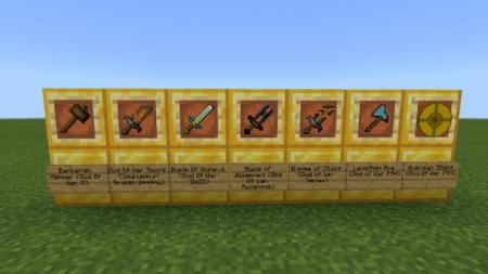 Представление оружия из игры God of War в мире Майнкрафт